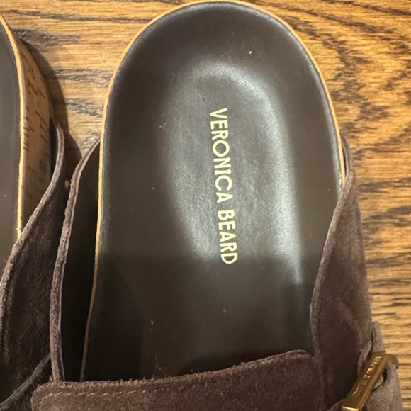 Veronica Beard Fern Espresso Brown Suede Charm Clogs Mules 10 - Picture 5 of 16